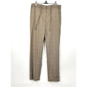 J. Jill Chino Pants Brown Houndstooth Mid Rise Drawstring Stretch Tweed S‎ Tall